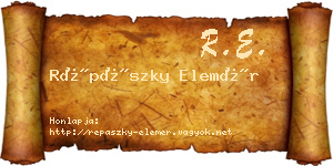 Répászky Elemér névjegykártya